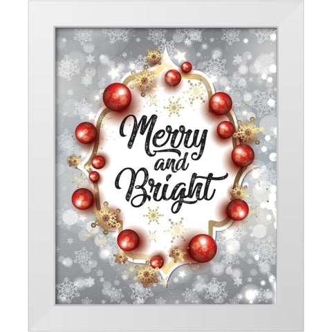 Merry Bright 1 White Modern Wood Framed Art Print by Hogan, Melody