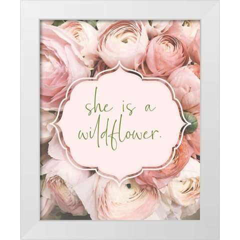 Baby Floral 6 White Modern Wood Framed Art Print by Hogan, Melody