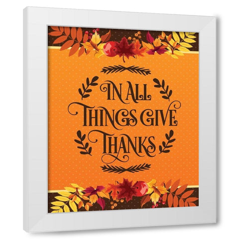 Give Thanks Flag 1 White Modern Wood Framed Art Print by Hogan, Melody