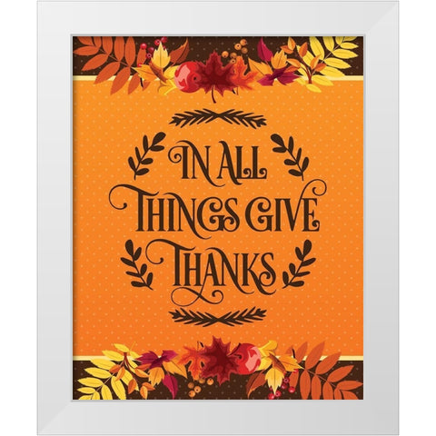 Give Thanks Flag 1 White Modern Wood Framed Art Print by Hogan, Melody