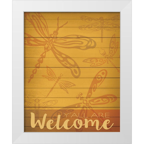 Welcome Summer Flag 3 White Modern Wood Framed Art Print by Hogan, Melody