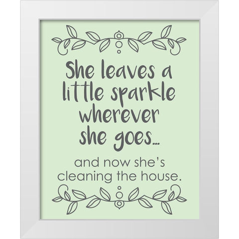 She Leaves White Modern Wood Framed Art Print by Hogan, Melody