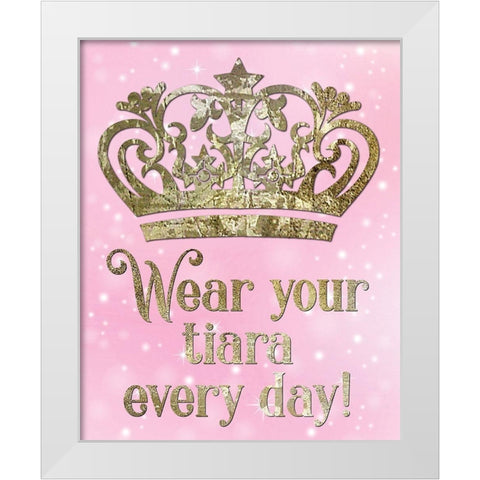 Princess Sparkle 3 White Modern Wood Framed Art Print by Hogan, Melody