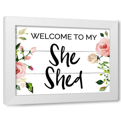 She Shet 1 White Modern Wood Framed Art Print by Hogan, Melody