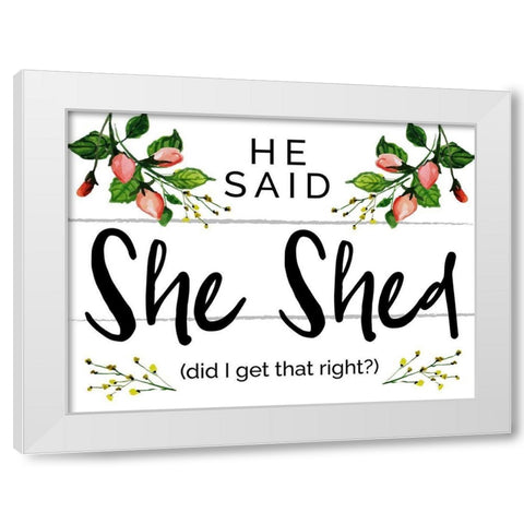 She Shet 2 White Modern Wood Framed Art Print by Hogan, Melody