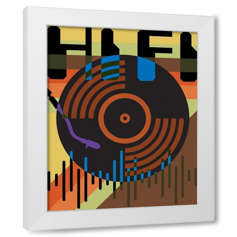 HI FI LO FI 1 White Modern Wood Framed Art Print by Hogan, Melody