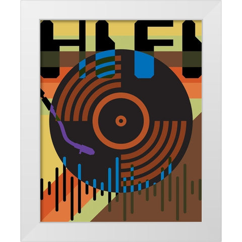 HI FI LO FI 1 White Modern Wood Framed Art Print by Hogan, Melody