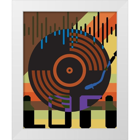 HI FI LO FI 2 White Modern Wood Framed Art Print by Hogan, Melody