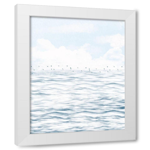 Silvery Morning Rectangle White Modern Wood Framed Art Print by Hogan, Melody