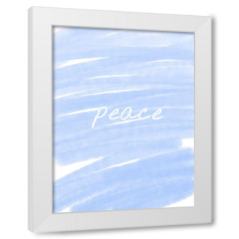 Peace Paint Blue White Modern Wood Framed Art Print by Hogan, Melody