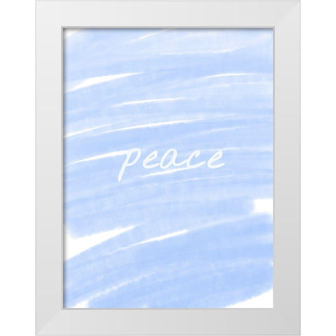 Peace Paint Blue White Modern Wood Framed Art Print by Hogan, Melody