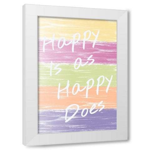 Happy Brush White Modern Wood Framed Art Print by Hogan, Melody