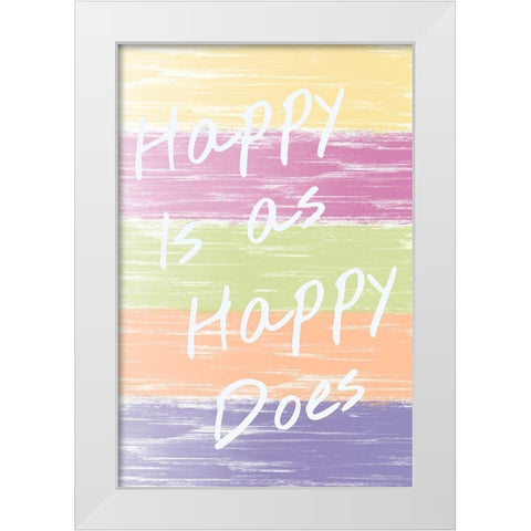 Happy Brush White Modern Wood Framed Art Print by Hogan, Melody