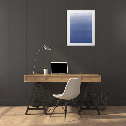 OmbrÃ© Blue Fresco 1 White Modern Wood Framed Art Print by Hogan, Melody