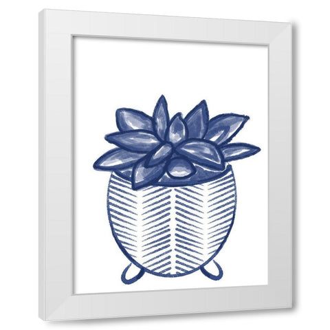 Succulent 1 White Modern Wood Framed Art Print by Hogan, Melody
