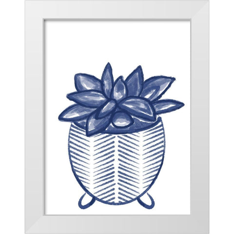 Succulent 1 White Modern Wood Framed Art Print by Hogan, Melody