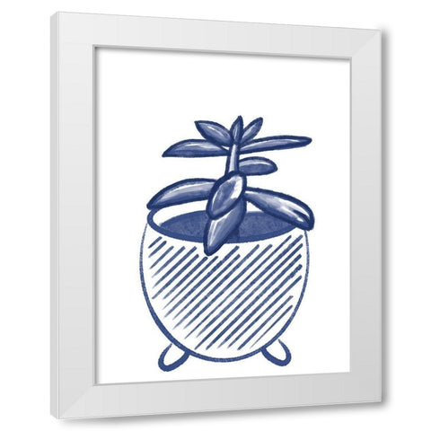 Succulent 3 White Modern Wood Framed Art Print by Hogan, Melody