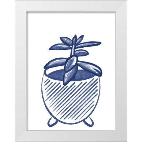 Succulent 3 White Modern Wood Framed Art Print by Hogan, Melody