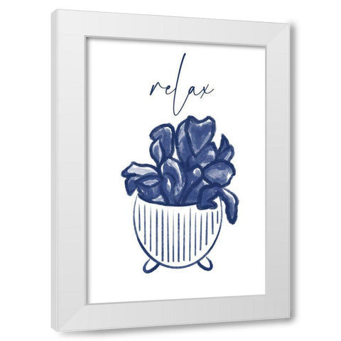 Relax 1 White Modern Wood Framed Art Print by Hogan, Melody