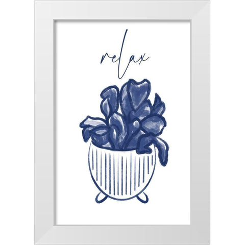 Relax 1 White Modern Wood Framed Art Print by Hogan, Melody