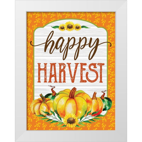Happy Harvest White Modern Wood Framed Art Print by Hogan, Melody