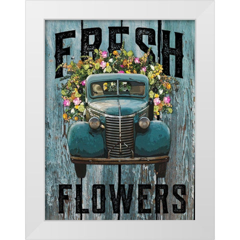 Fresh Flowers 1 White Modern Wood Framed Art Print by Hogan, Melody