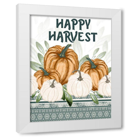 Happy Harvest White Modern Wood Framed Art Print by Hogan, Melody