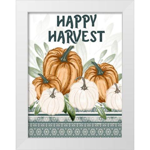 Happy Harvest White Modern Wood Framed Art Print by Hogan, Melody
