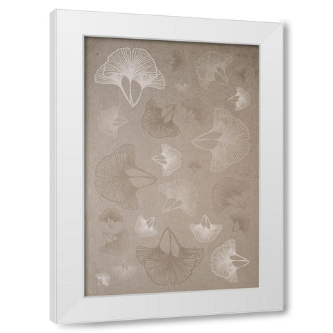 Natural Ginkgo 2 White Modern Wood Framed Art Print by Hogan, Melody