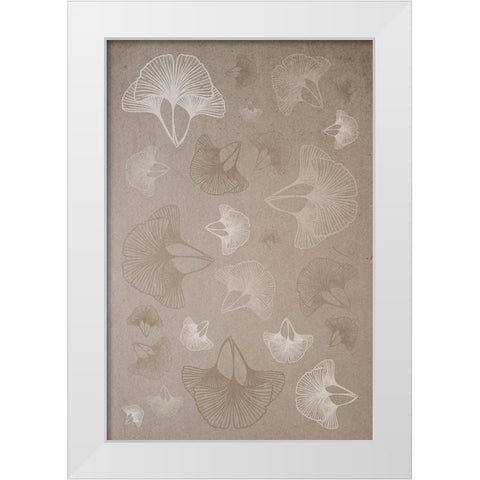 Natural Ginkgo 2 White Modern Wood Framed Art Print by Hogan, Melody