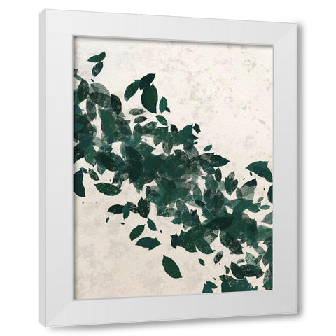 Green Leaf 2 White Modern Wood Framed Art Print by Hogan, Melody