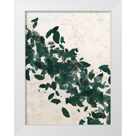 Green Leaf 2 White Modern Wood Framed Art Print by Hogan, Melody