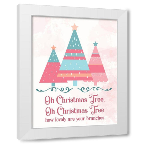 Candy Xmas Trees 2 White Modern Wood Framed Art Print by Hogan, Melody