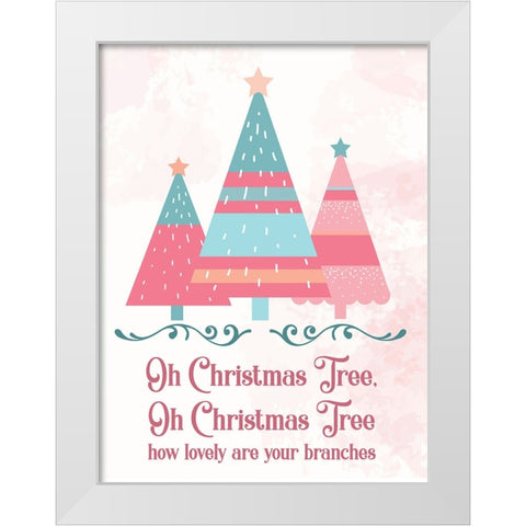 Candy Xmas Trees 2 White Modern Wood Framed Art Print by Hogan, Melody