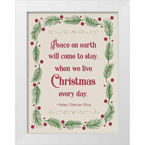 Pine Xmas 2 White Modern Wood Framed Art Print by Hogan, Melody