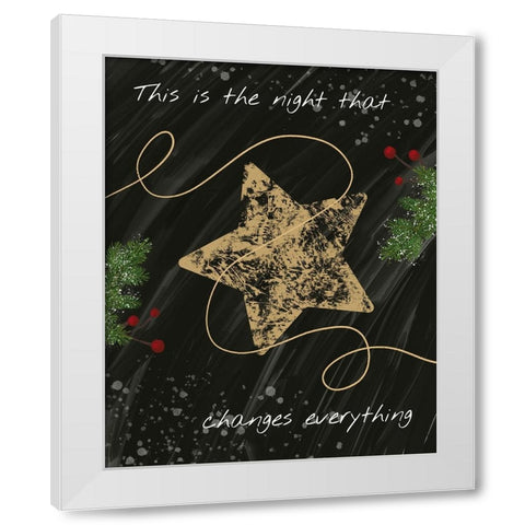 Christmas Night White Modern Wood Framed Art Print by Hogan, Melody