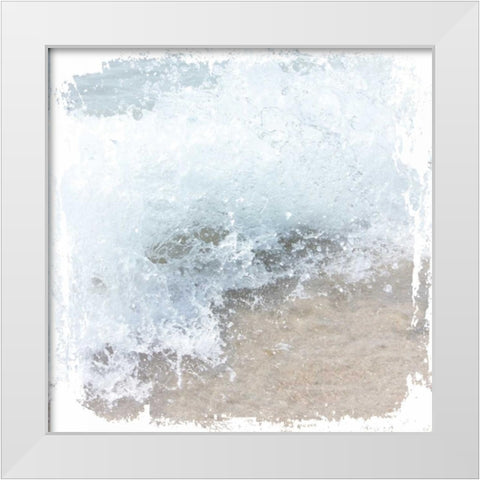Crashing Waves White Modern Wood Framed Art Print by Hogan, Melody