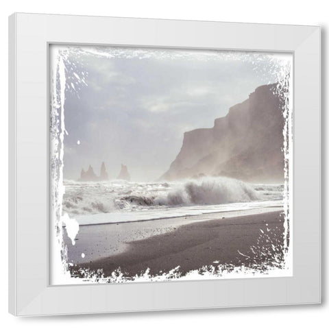 Entering Waves White Modern Wood Framed Art Print by Hogan, Melody