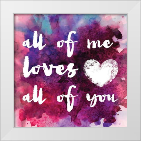 Watercolor Love 1 White Modern Wood Framed Art Print by Hogan, Melody