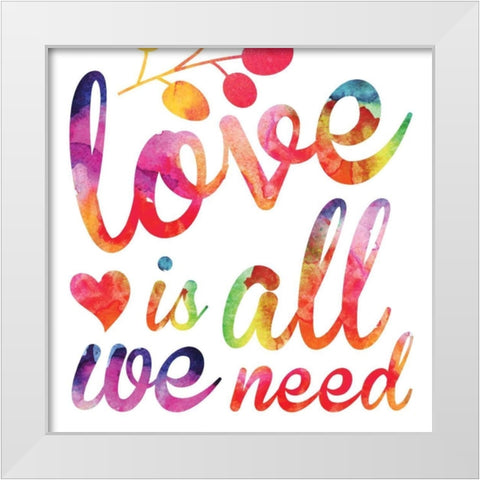 Watercolor Love 5 White Modern Wood Framed Art Print by Hogan, Melody