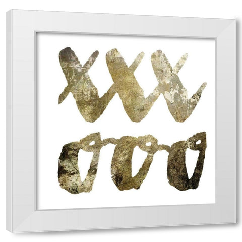 Sparkle Glam XOXO White Modern Wood Framed Art Print by Hogan, Melody