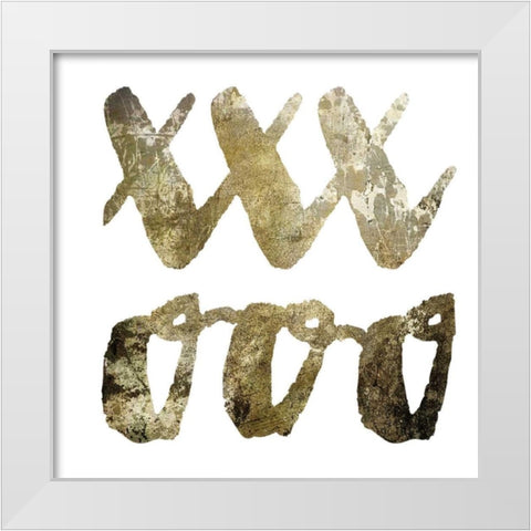 Sparkle Glam XOXO White Modern Wood Framed Art Print by Hogan, Melody