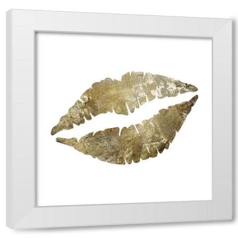 Sparkle Glam Lips White Modern Wood Framed Art Print by Hogan, Melody