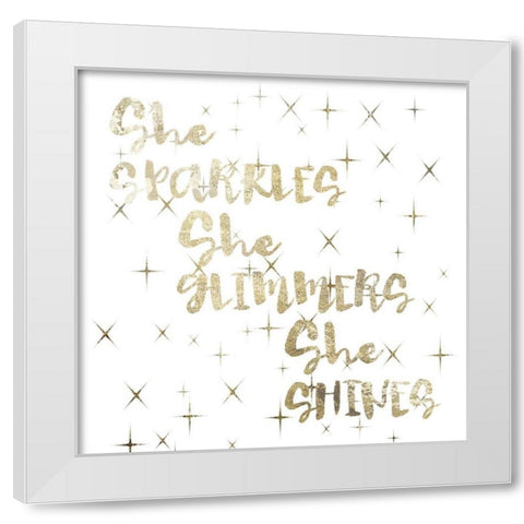 Glimmer Pair 1 White Modern Wood Framed Art Print by Hogan, Melody