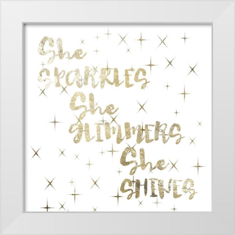 Glimmer Pair 1 White Modern Wood Framed Art Print by Hogan, Melody