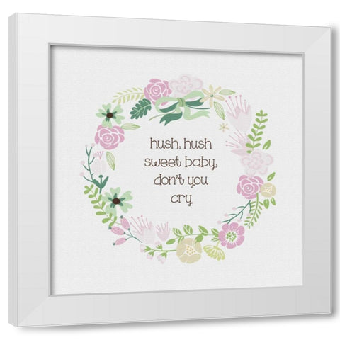 Baby Hush 2 Texture White Modern Wood Framed Art Print by Hogan, Melody