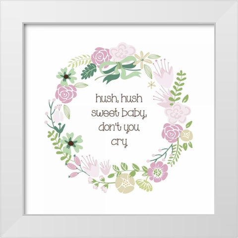Baby Hush 1 White Modern Wood Framed Art Print by Hogan, Melody