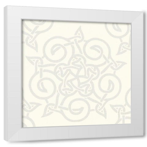 Cream Kolidescope White Modern Wood Framed Art Print by Hogan, Melody