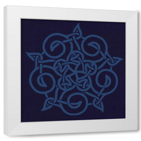 Deep Blue Kolidescope White Modern Wood Framed Art Print by Hogan, Melody