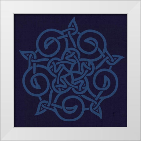 Deep Blue Kolidescope White Modern Wood Framed Art Print by Hogan, Melody